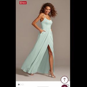 David’s Bridal Crepe-Back Satin Dress 0